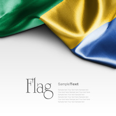 Flag of Gabon on white background. Sample text.