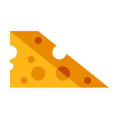 Piece of cheese. Flat style vector illustration. Food icon
