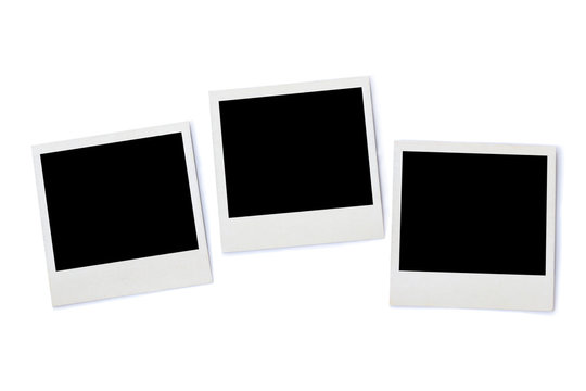 stack of Instant photo frames, isolated on white background