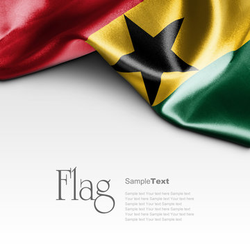 Flag of Ghana on white background. Sample text.