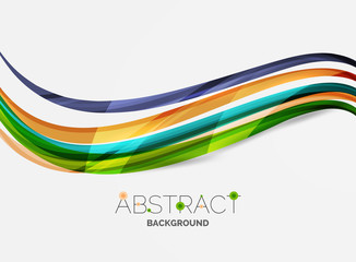 Fototapeta premium Rainbow color lines on white. Identity wave element