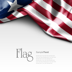 Fototapeta na wymiar Flag of Liberia on white background. Sample text.
