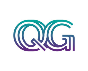 QG lines letter logo