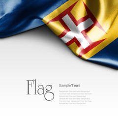 Flag of Madeira on white background. Sample text.