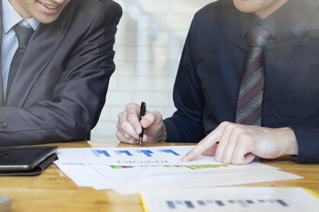 Business people meeting to discuss the situation on the marketing in meeting room office. 