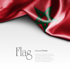 Flag of Morocco on white background. Sample text.