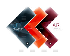 Color glossy glass arrow banner