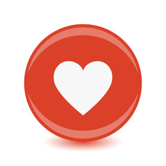 Heart Icon Vector. Round icon, flat design.