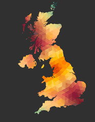 The United Kingdom Map of Polygonal Style 