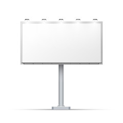 Obraz premium White outdoor billboard with place for advertising isolated on white