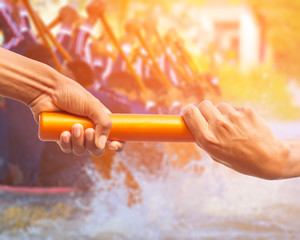 rowing team race and color tone effect