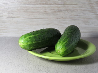 Two of cucumber on the plate