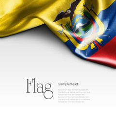 Flag of Ecuador on white background. Sample text.