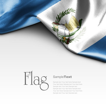 Flag of Guatemala on white background. Sample text.