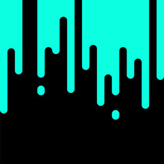 Dripping light blue paint on black background. Vector illustration.