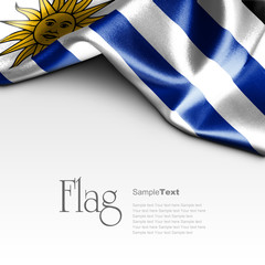 Flag of Uruguay on white background. Sample text.