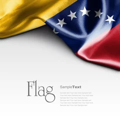 Foto op Canvas Flag of Venezuela on white background. Sample text. © Zerophoto