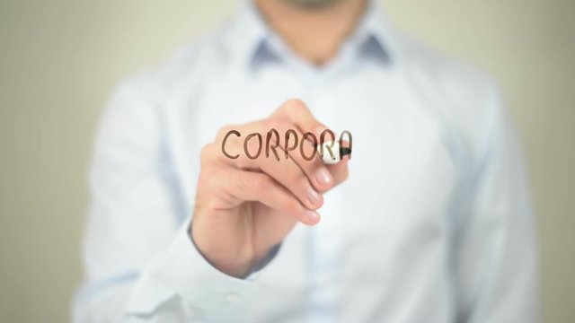 Corporate Identity   ,  man writing on transparent wall