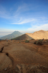 The crater of Kawa Ijen volcano, Indonesia