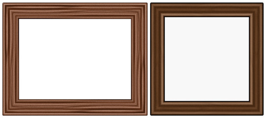Fototapeta premium wooden frame isolated on white, set