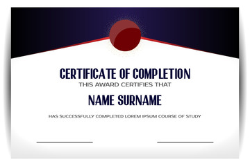 Certificate design template. Vector illustration.