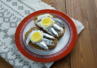 Estonian sandwich with  anchovies