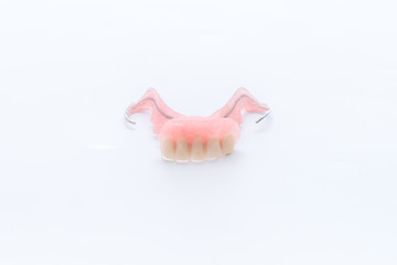 dentures on white background