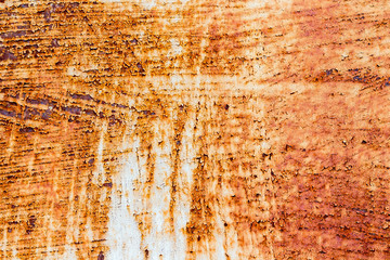 A background of peeling paint and rusty old meta