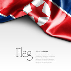Flag of North Korea on white background. Sample text.