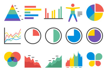 Stock Vector Illustration: Stat icons set 1