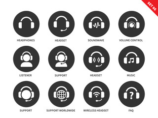 Ear-laps icons on white background