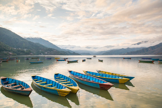 Phewa Lake at sunset