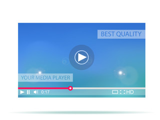 Fototapeta premium Video player. Media interface for web. Vector illustration.