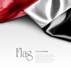 Foto op Plexiglas Flag of Yemen on white background. Sample text. © Zerophoto