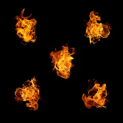 Printed kitchen splashbacks Flame fire flame on blackground