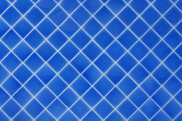 Fototapeta na wymiar blue mosaic tiles texture with white filling