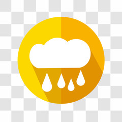 Obraz premium Cloud with Drop Rain Icon. Weather Rainy Forecast. Vector Illustration.