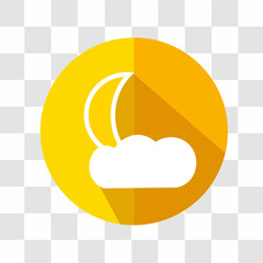 Cloud and Moon Icon. Weather Forecast. Vector Illustration.