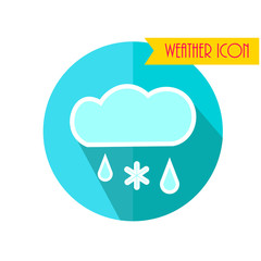 Cloud , Rainy and Snow Icon. Weather Forecast. Vector Illustration.