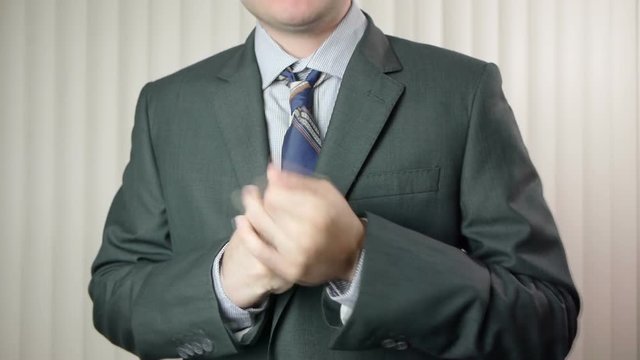 Angry businessman wants to have a fight with his fists.