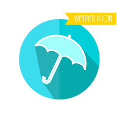 Umbrella Flat Icon. Weather Forecast. Vector Illustration.