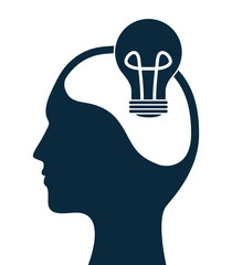 Idea design. Light bulb icon. Flat illustration , vector