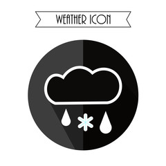 Cloud , Rain and Snow Icon. Weather Forecast. Vector Illustration.