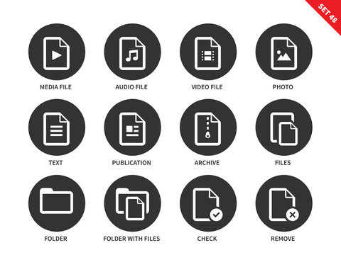 File icons on white background