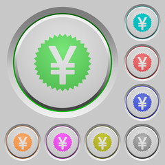 Yen sticker push buttons
