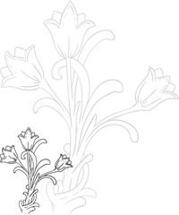 Hand drawn ink pattern. Coloring book for adult