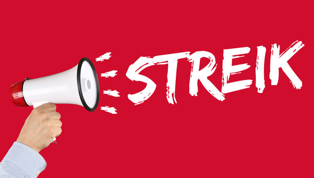 Streik streiken Demonstration Demo Protest Business Konzept aus