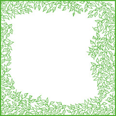 Green frame with leaves, spring time. In EPS 8 format