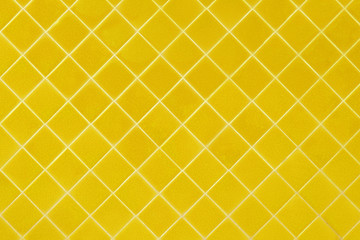 yellow mosaic tiles texture with white filling