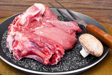 Piece of Fresh Raw Beef, Veal